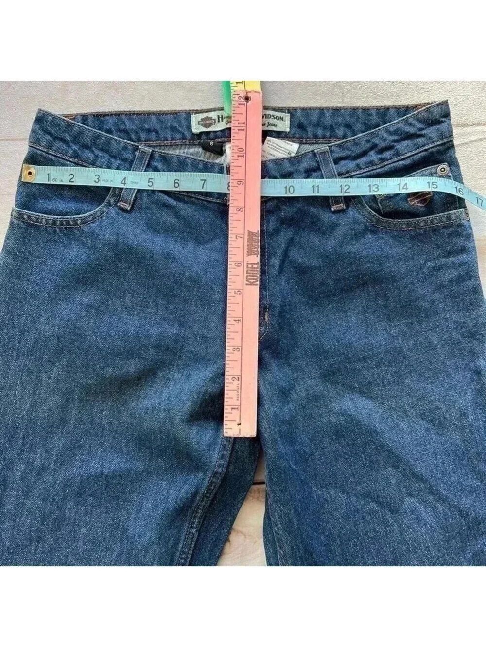 Harley Davidson Women Size 6 genuine motor clothes blue Denim 5 pocket j… - Picture 5 of 14